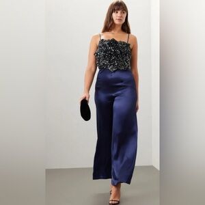 Badgley Mischka Rose Sequin Jumpsuit